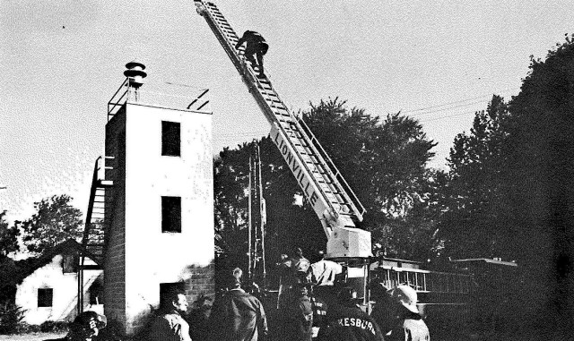 1976 - Engine 47-3 of Lionville Ladders the Fire Training Building at Thorndale